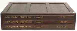 Vintage "Elgin Genuine Material Case" oak 3-drawer